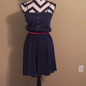 Vintage blue poka dot dress